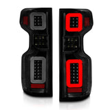 ANZO 19-21 Chevy Silverado Work Truck Full LED Taillights with Black Housing and Smoke Lens