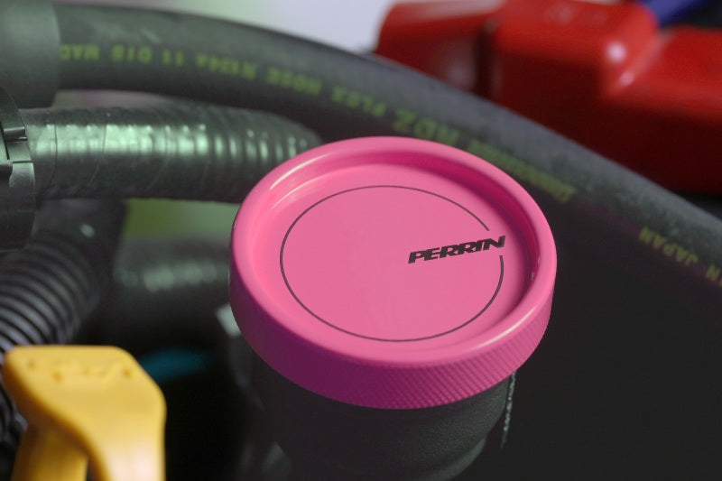 Perrin Performance Hyper Pink Oil Fill Cap for Subaru Impreza, WRX, STI, Crosstrek, BRZ, FR-S, and GR86 (Part No. PSP-ENG-711HP)