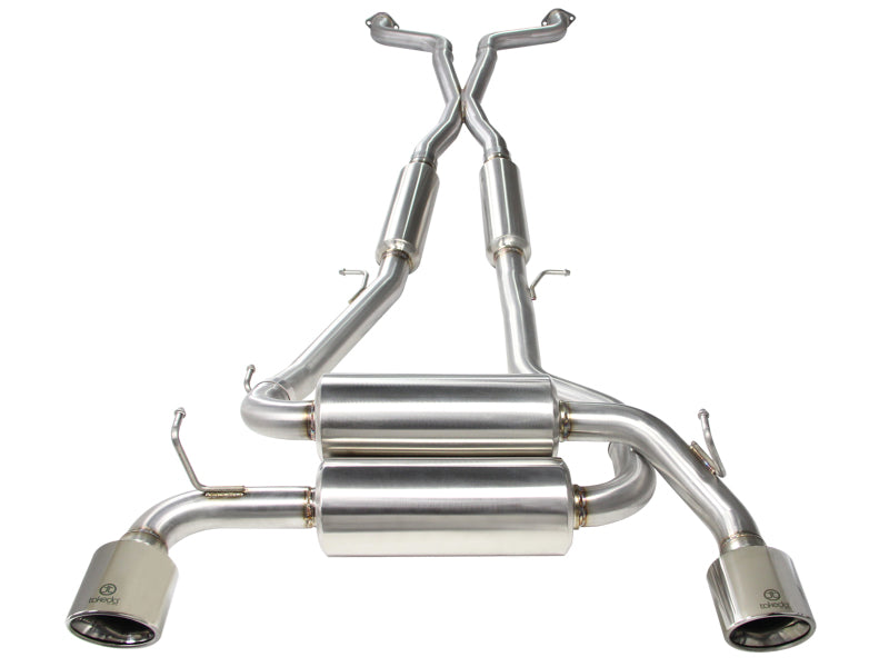 aFe Takeda 2-1/2 Inch 304 Stainless Steel Cat-Back Exhaust System with Polished Tips for Infiniti G37 and Q60