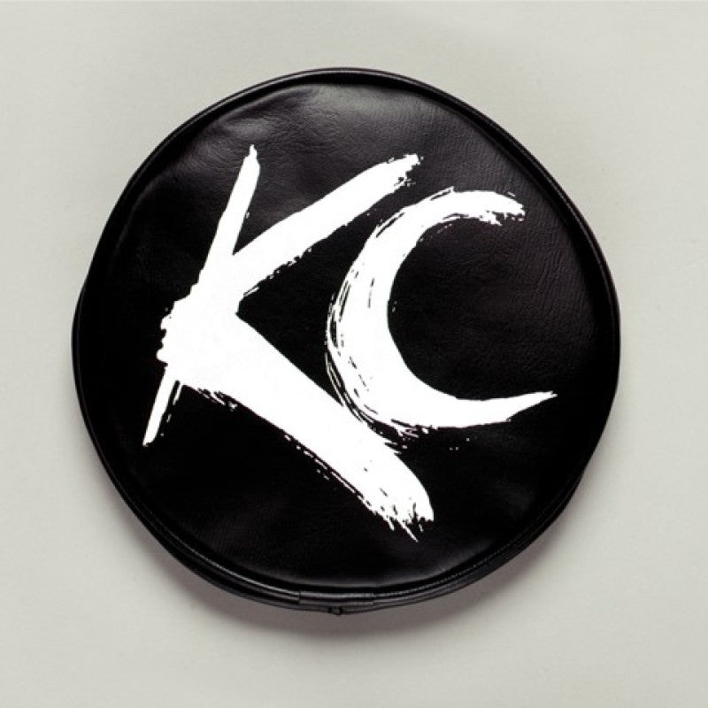 KC HiLiTES 6-inch Round Soft Vinyl Light Covers with Yellow KC Logo - Black