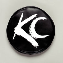 Load image into Gallery viewer, KC HiLiTES 6-inch Round Soft Vinyl Light Covers with Yellow KC Logo - Black