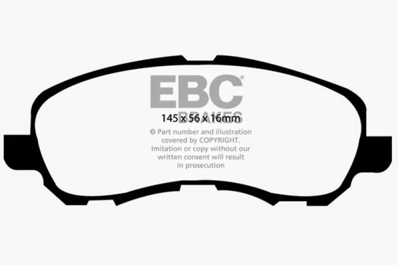 EBC Greenstuff 6000 Series Brake Pads for Jeep Compass 2007-2011 * Heavy Duty Disc Pads with Ventilated Design
