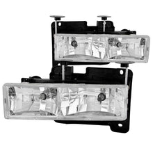 Load image into Gallery viewer, ANZO 1988-1998 Chevrolet C1500 Crystal Headlight Set with Chrome Housing and Clear Lenses