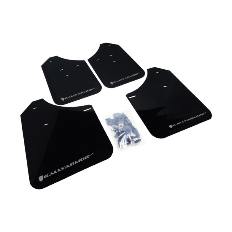 Rally Armor UR Series Black and Silver Logo Mud Flaps for Subaru Impreza (2004-2007) - Durable Polyurethane Design