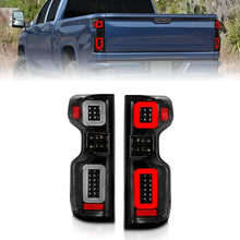 Load image into Gallery viewer, ANZO 19-21 Chevy Silverado Full LED Taillights with Light Bars – Black Housing, Clear Lens, Sequential Design