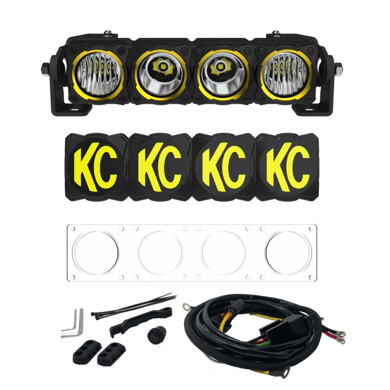 KC HiLiTES FLEX ERA 10-Inch LED Light Bar - Master Kit with Combo and Spot Lenses