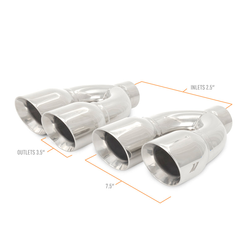 Mishimoto Universal Steel Muffler Tip 2.5-inch Dual Y Polished Exhaust Tip