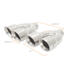 Load image into Gallery viewer, Mishimoto Universal Steel Muffler Tip 2.5-inch Dual Y Polished Exhaust Tip