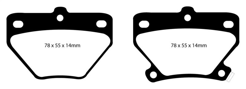 EBC Yellowstuff Rear Brake Pads for Pontiac Vibe and Toyota Corolla - High-Performance Street and Track Use