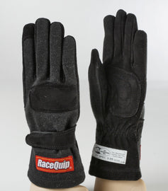 RaceQuip Black 2-Layer SFI-5 Racing Gloves – Medium