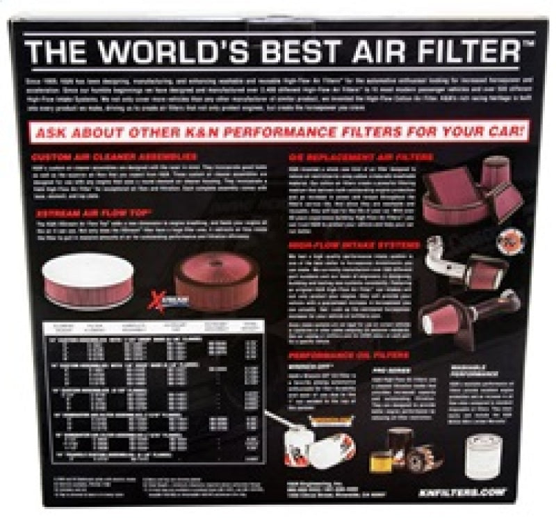 K&N Engineering Part E-1650 High-Flow Reusable Air Filter for GM V8 Engines and Classic Pontiac Firebird