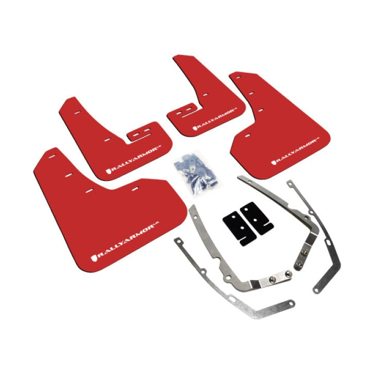 Rally Armor 15-21 MKVII VW Golf/GTI Red UR Mud Flap with White Logo – Durable Polyurethane Vehicle Protection