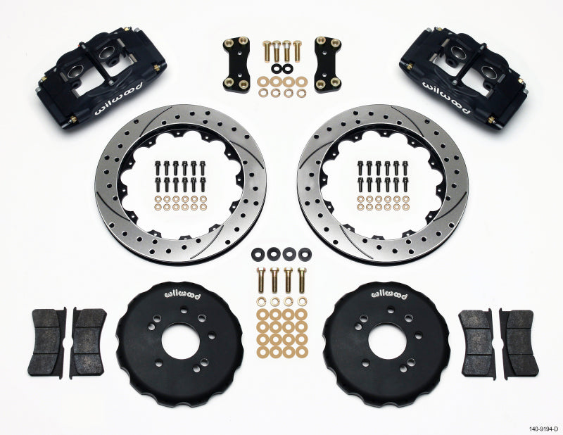 Wilwood FSLI4 Front Hat Kit with 13-inch Drilled Rotors for Nissan 240SX