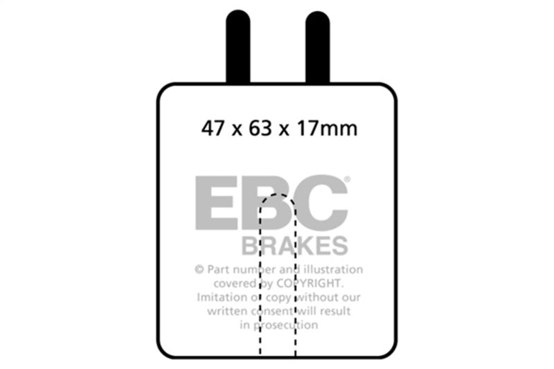 EBC Greenstuff 2000 Series Front Brake Pads DP2120 for Jaguar XKE, Studebaker Avanti and Aston Martin DB4