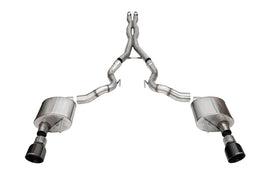 CORSA Performance 2024 Ford Mustang GT Xtreme 3.0-inch Cat-Back Exhaust System with Black PVD Tips