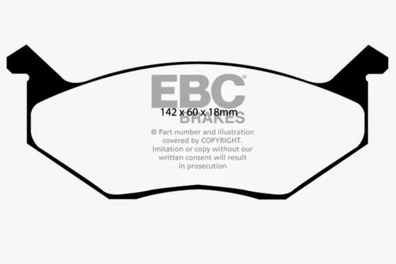 EBC Yellowstuff Front Brake Pads for Chrysler Cordoba 1973 * High-Performance Street and Track Use