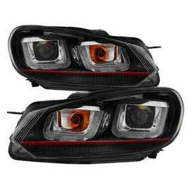 Spyder Version 3 Projector Headlights for Volkswagen Golf and GTI (2010-2013) * Black Halo Design
