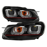 Spyder Version 3 Projector Headlights for Volkswagen Golf and GTI (2010-2013) * Black Halo Design