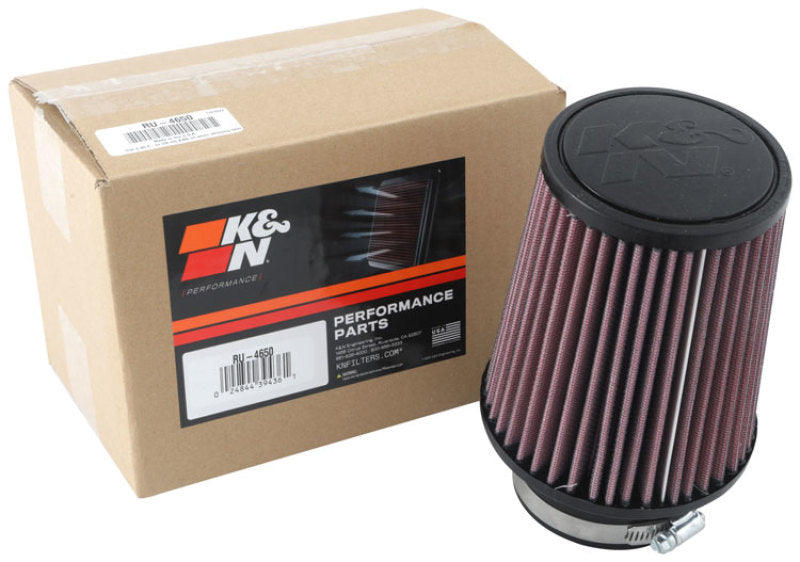 K&N Engineering Universal Clamp-On Air Filter 3-inch Flange, 5-inch Base, 4-inch Top, 6-inch Height