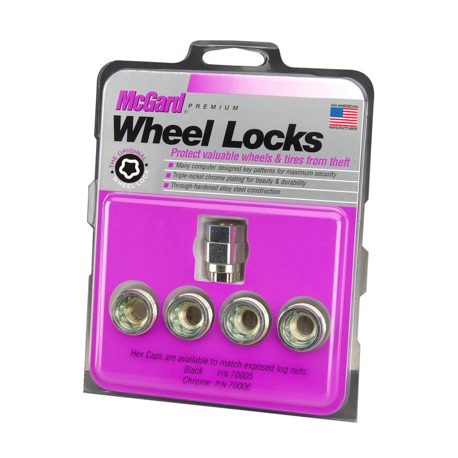 McGard Cone Seat Wheel Lock Nut Set for Volvo – M12 x 1.5 Thread, 4-Piece with Key