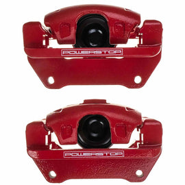 PowerStop Powder Coated Red Brake Calipers Pair for Jeep Wrangler JK 2007-2018 * Part Number PSBS5044EB