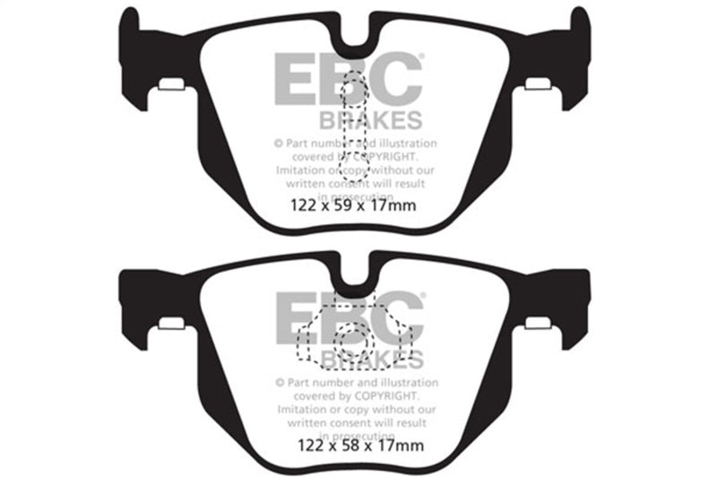 EBC DP62009 Greenstuff Rear Brake Pads for 2009-2014 BMW X5 3.0 Turbo