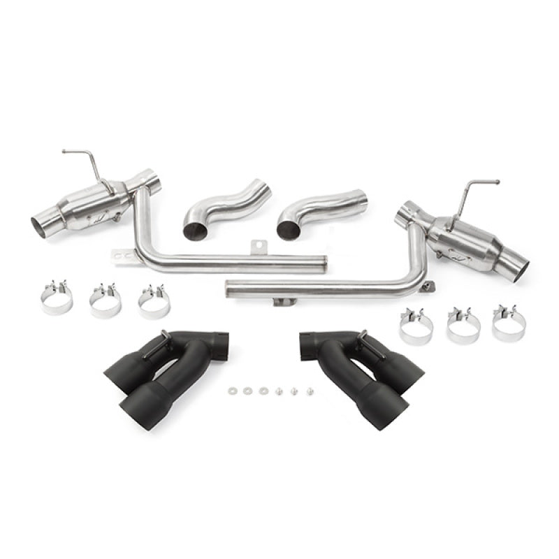 Mishimoto MMEXH-CAM8-16AQTPBK Quad-Tip Pro Axle-Back Exhaust with Black Tips for 2016-2024 Chevrolet Camaro SS
