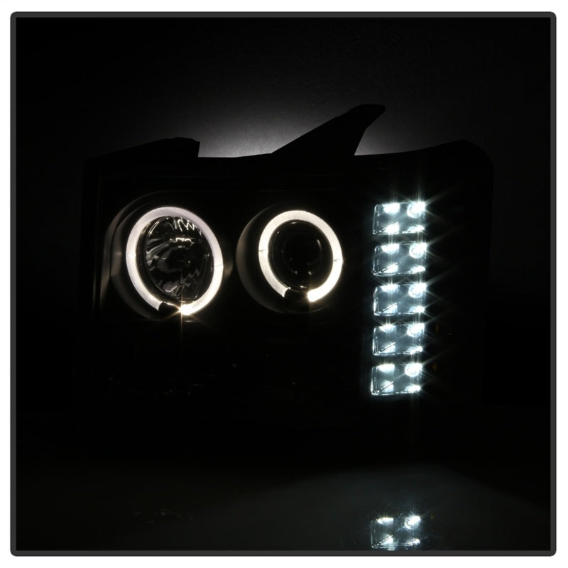 Spyder GMC Sierra 1500/2500 2007-2013 Projector Headlights with LED Halo by Spyder Part #PRO-YD-GS07-HL-BSM