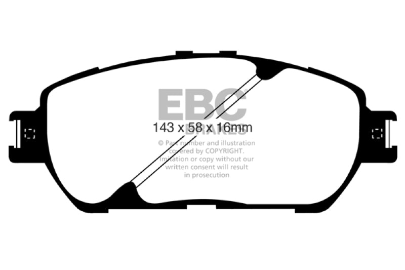 EBC Yellowstuff Front Brake Pads for Toyota Tacoma and Lexus ES300 - Part Number EBCDP41674R