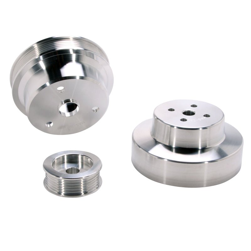 BBK 88-95 GM Truck 4.3L, 5.0L, 5.7L Underdrive Pulley Kit – CNC Machined Billet Aluminum, 3-Piece Set