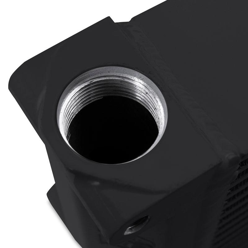 Mishimoto Heavy-Duty Oil Cooler - 17-inch Core with Opposite-Side Outlets, Black