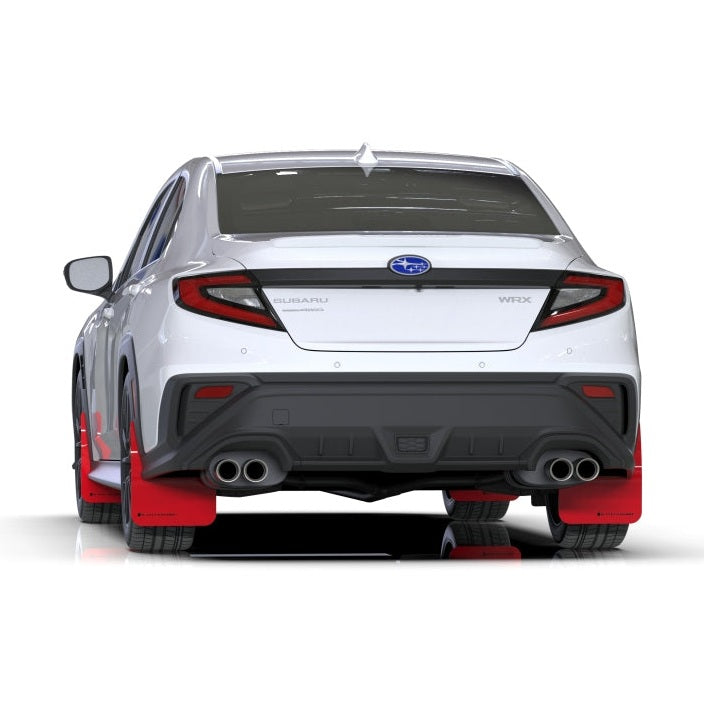 Rally Armor 22-25 Subaru WRX Red UR Mud Flap with Black Logo – Premium Polyurethane, No Drill Installation