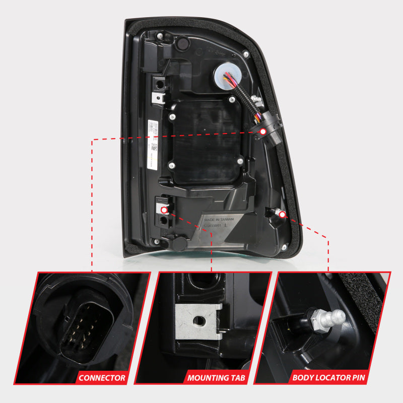 ANZO Full LED Tail Lights for 2019-2024 RAM 1500 Factory LED Models - SeqSig Black Pair