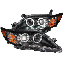 Load image into Gallery viewer, ANZO 2010-2011 Toyota Camry Projector Headlights with Halo - Black Housing, Clear Lens, CCFL