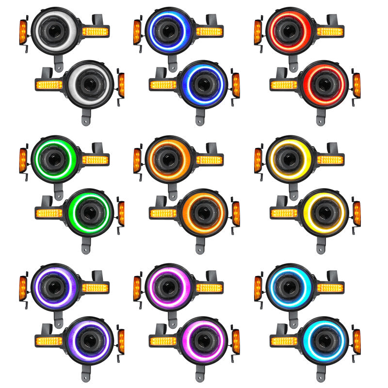 Oracle Oculus Bi-LED Headlights for 2021+ Ford Bronco with ColorSHIFT RGB+W - Focused LED Projection with 5200 Lumens