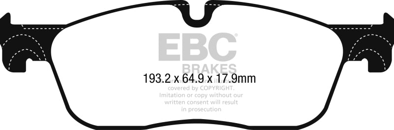 EBC Redstuff Ceramic Low Dust Front Brake Pads for Jaguar F-Pace 2017 & XE Models * Part Number EBCDP32251C