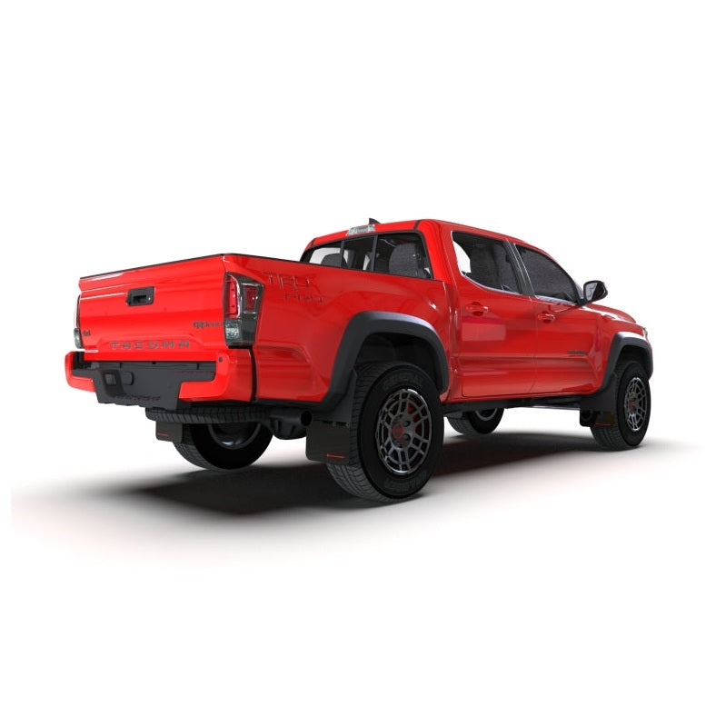 Rally Armor 16-23 Toyota Tacoma Gen 3 Black Mud Flap with Army Green Logo - Durable Polyurethane Protection