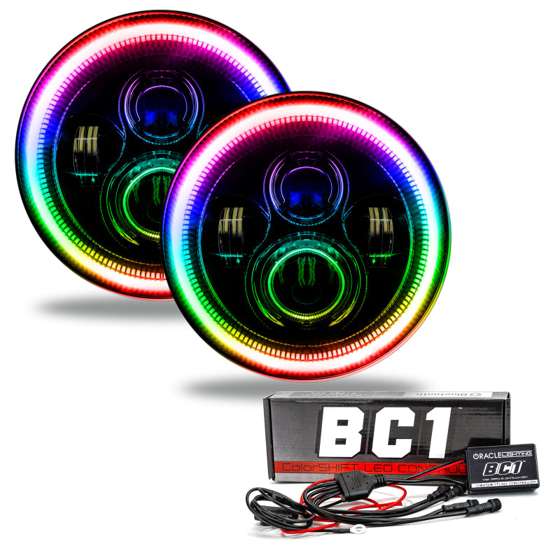 Oracle Lighting 7-inch High Powered LED Headlights with ColorSHIFT for Jeep Wrangler