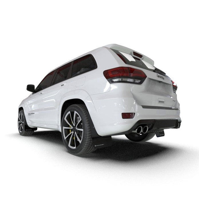 Rally Armor 18-22 Jeep Grand Cherokee SRT Trackhawk Black UR Mud Flap with Metallic Black Logo
