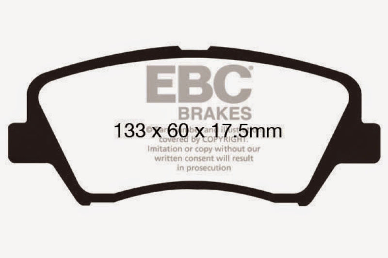 EBC Redstuff Ceramic Low Dust Front Brake Pads for Hyundai Elantra Models * Part Number EBCDP31874C