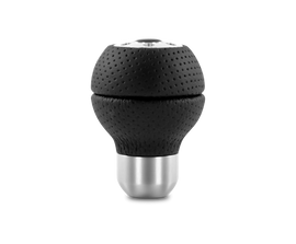 MOMO Race Shift Knob in Black Air Leather with Aluminum Insert