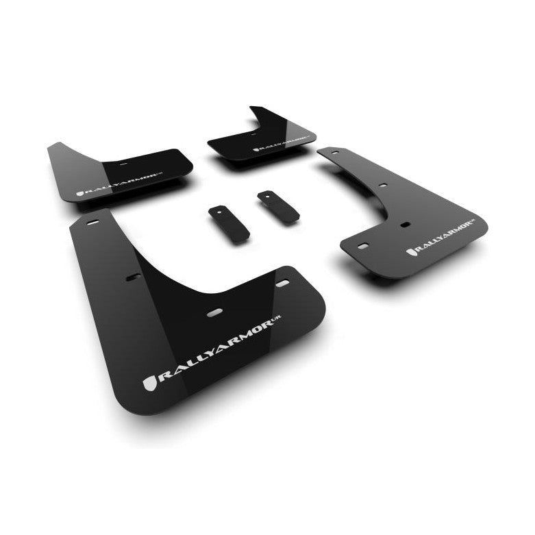 Rally Armor UR Mud Flaps for Tesla Model 3 2024, Highland Black with White Logo