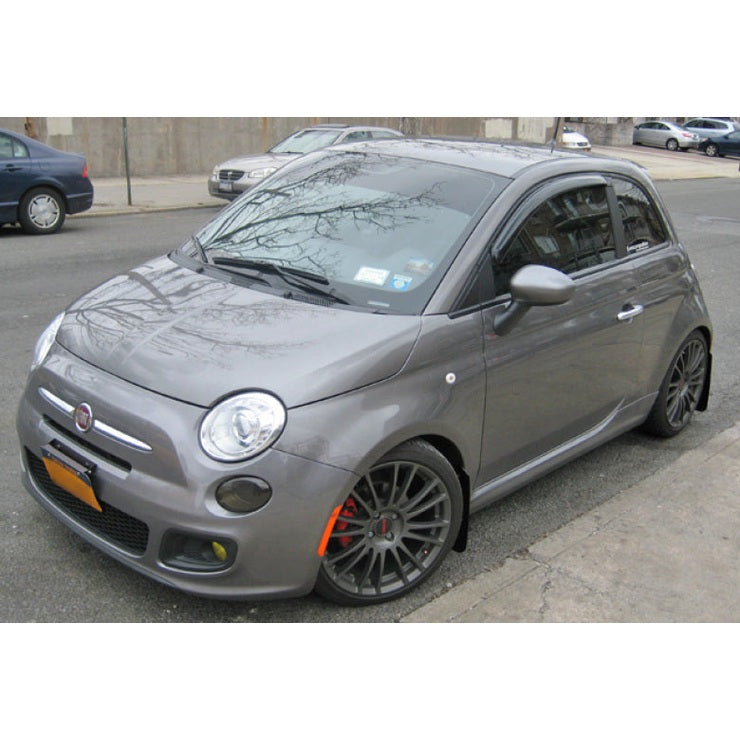 Rally Armor 12-18 Fiat 500 Red Mud Flap with White Logo - Premium Polyurethane Design