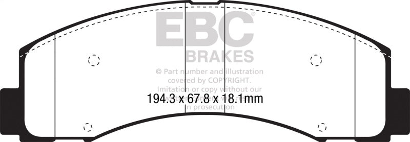 EBC Brakes EBCED93088 Extra Duty Front Brake Pads for 2014-2015 Volkswagen Passat and 2013 Kia Optima