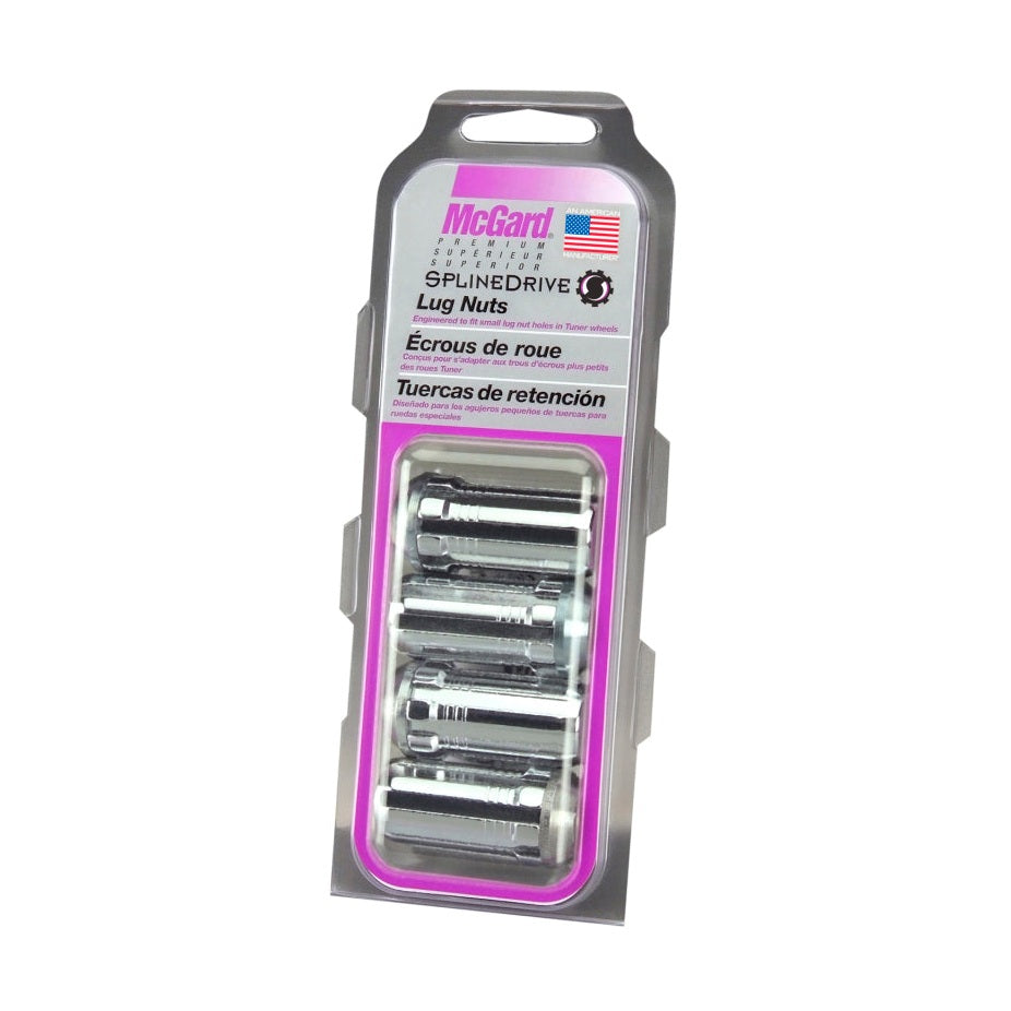 McGard SplineDrive Cone Seat Lug Nut Set M14 x 1.5 Thread - Chrome Finish, 4-Pack