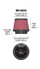Load image into Gallery viewer, K&amp;N Engineering Universal 4 Inch Air Filter Part Number KNNRU-2510 for Automotive and Equipment