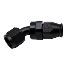 Load image into Gallery viewer, DeatschWerks 8AN Female Swivel 45-Degree Hose End PTFE with Olive Insert - Anodized Matte Black Part DWK6-02-0855-B