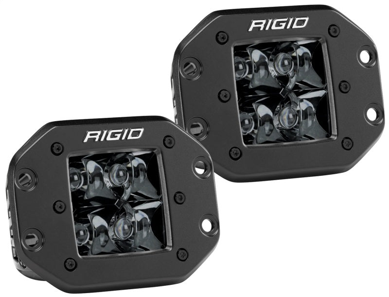 Rigid Industries D2 Midnight Edition Flush Mount Spot Lights - D-Series Dual Spot FM/2