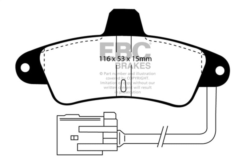 EBC DP4965R Yellowstuff Rear Brake Pads for 1995-2000 Ford Contour and Mercury Mystique