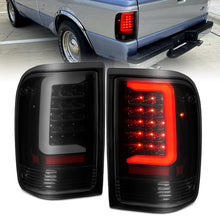 Load image into Gallery viewer, ANZO 1993-1997 Ford Ranger LED Tail Light Set with Light Bar, Smoke Lens, Black Housing